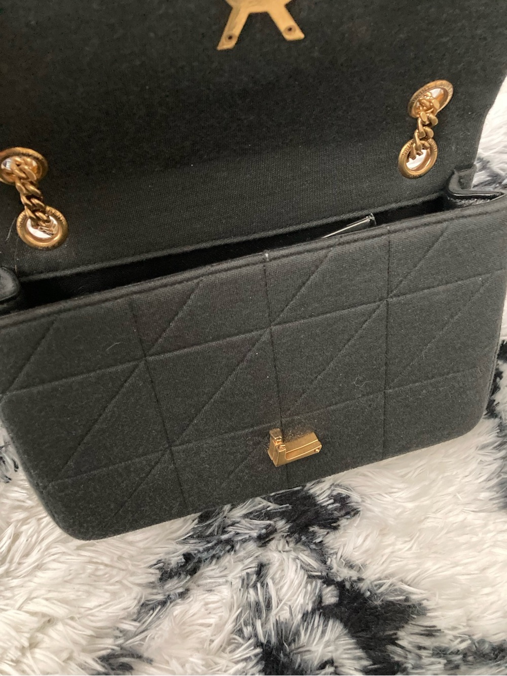 Saint Laurent Quilted Shoulder Bag in dark grey with Gold Hardware - Picture 10 of 13